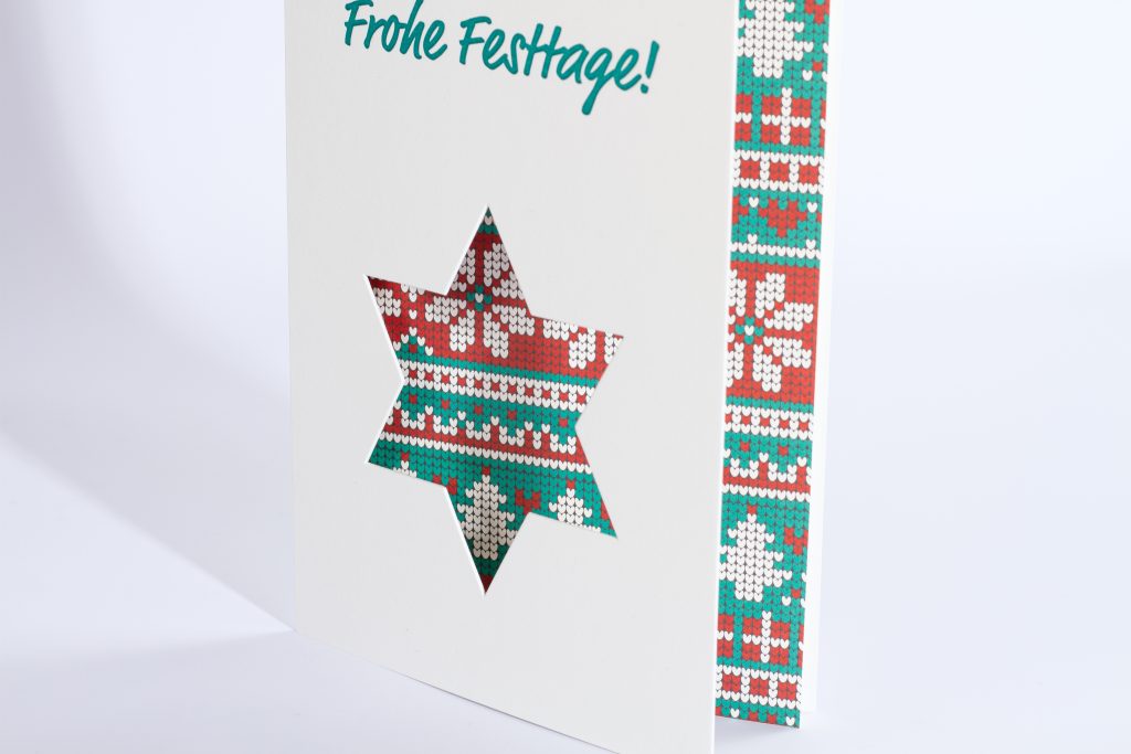 Weihnachtskarte mit ausbrechbarem Rätsel, Senevita und Spitex