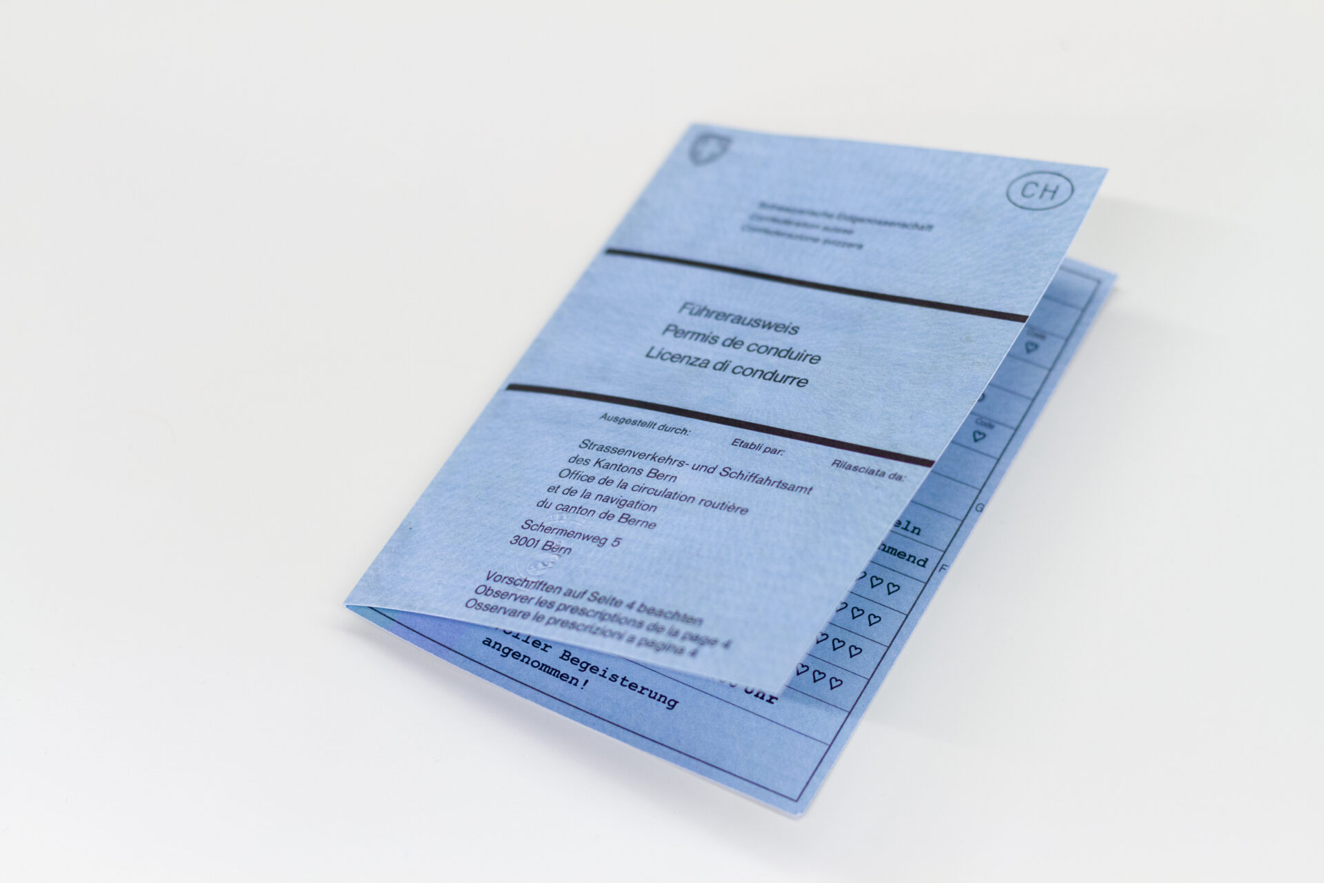 Tanner Druck AG, Geburtskarte als Fahrzeugausweis gestaltet